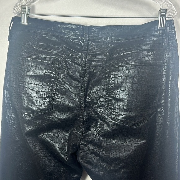 Frame Le High Skinny noir croc black pants size 33 - Picture 7 of 10